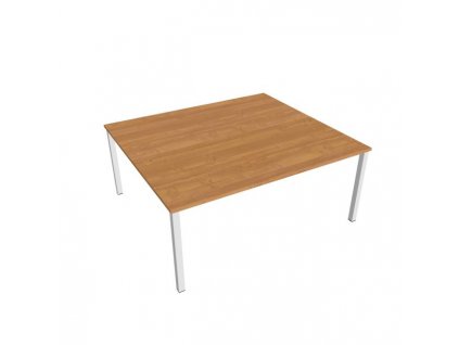 Pracovný stôl Uni, zdvojený, 180x75,5x160 cm, jelša/biela