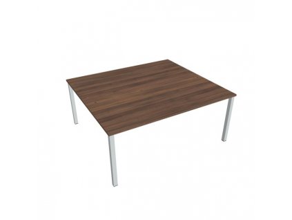 Pracovný stôl Uni, zdvojený, 180x75,5x160 cm, orech/sivá