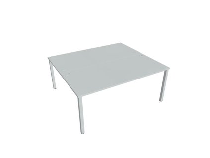 Pracovný stôl Uni, zdvojený, 180x75,5x160 cm, sivá/sivá
