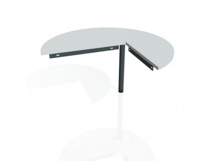 Doplnkový stôl Gate, ľavý, 120x75,5 cm, sivá/kov