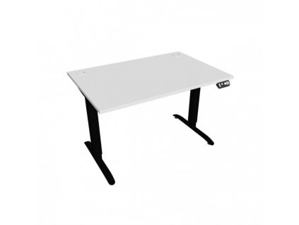 Pracovný stôl Motion, PO, 2S, 120x70,5-120,5x80 cm, biela/čierna