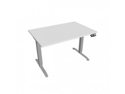 Pracovný stôl Motion, PO, 2S, 120x70,5-120,5x80 cm, biela/sivá
