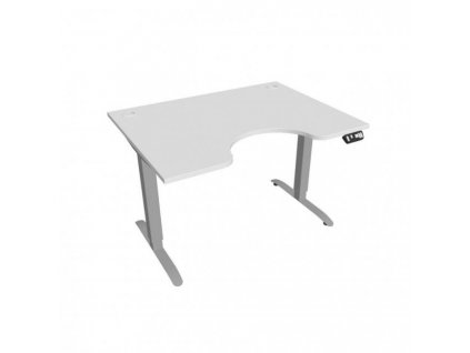 Pracovný stôl Motion Ergo, PO, 2S, 120x70,5-120,5x90 cm, biela/sivá