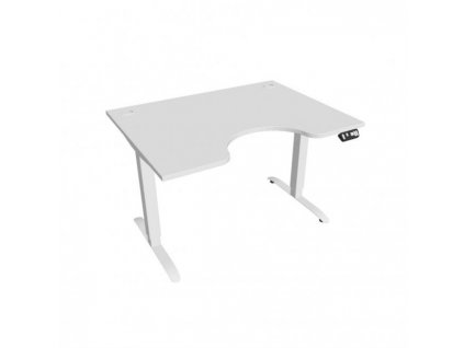 Pracovný stôl Motion Ergo, PO, 2S, 120x70,5-120,5x90 cm, biela/biela