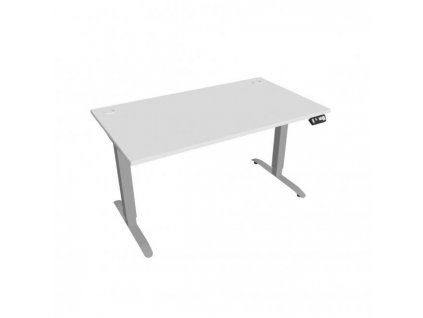Pracovný stôl Motion, PO, 2S, 140x70,5-120,5x80 cm, biela/sivá