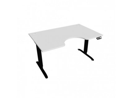 Pracovný stôl Motion Ergo, PO, 2S, 140x70,5-120,5x90 cm, biela/čierna