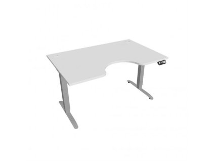 Pracovný stôl Motion Ergo, PO, 2S, 140x70,5-120,5x90 cm, biela/sivá