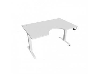 Pracovný stôl Motion Ergo, PO, 2S, 140x70,5-120,5x90 cm, biela/biela