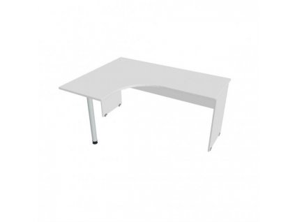 Pracovný stôl Gate, ergo, pravý, 160x75,5x120 cm, biely/biely