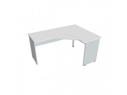 Pracovný stôl Gate, ergo, ľavý, 160x75,5x120 cm, biely/sivý