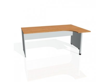 Pracovný stôl Gate, ergo, ľavý, 180x75,5x120 cm, jelša/sivá