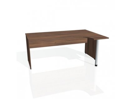 Pracovný stôl Gate, ergo, ľavý, 180x75,5x120 cm, orech/orech
