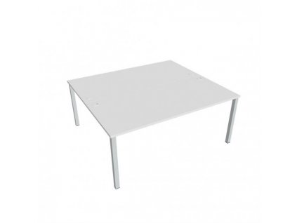 Pracovný stôl Uni, zdvojený, 180x75,5x160 cm, biela/sivá