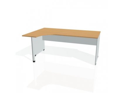 Pracovný stôl Gate, ergo, pravý, 180x75,5x120 cm, buk/sivá