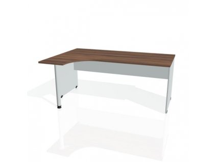 Pracovný stôl Gate, ergo, pravý, 180x75,5x120 cm, orech/sivá