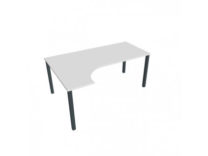 Pracovný stôl Uni, ergo, pravý, 180x75,5x120 cm, biela/čierna
