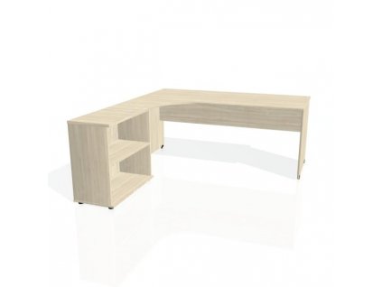 Pracovný stôl Gate, ergo, pravý, 180x75,5x200 cm, agát/agát