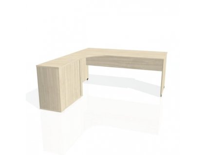 Pracovný stôl Gate, ergo, pravý, 180x75,5x200 cm, agát/agát