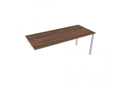 Pracovný stôl Uni k pozdĺ. reťazeniu, 180x75,5x80 cm, orech/biela