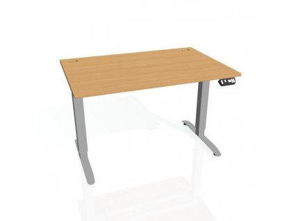 Pracovný stôl Motion, PO, 2S, 120x70,5-120,5x80 cm, buk/sivá
