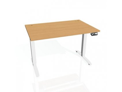 Pracovný stôl Motion, PO, 2S, 120x70,5-120,5x80 cm, buk/biela