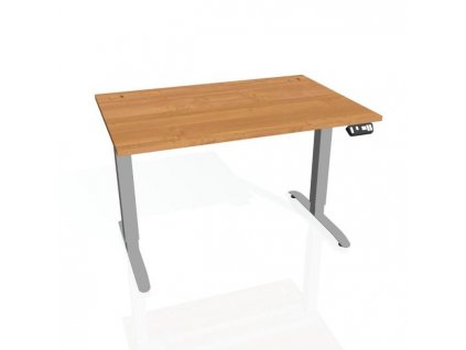 Pracovný stôl Motion, PO, 2S, 120x70,5-120,5x80 cm, jelša/sivá