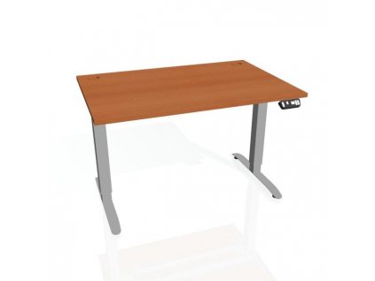 Pracovný stôl Motion, PO, 2S, 120x70,5-120,5x80 cm, čerešňa/sivá