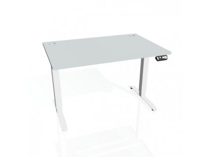 Pracovný stôl Motion, PO, 2S, 120x70,5-120,5x80 cm, sivá/biela