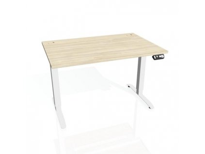 Pracovný stôl Motion, PO, 2S, 140x70,5-120,5x80 cm, agát/biela