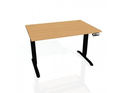 Pracovný stôl Motion, PO, 2S, 140x70,5-120,5x80 cm, buk/čierna