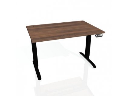 Pracovný stôl Motion, PO, 2S, 140x70,5-120,5x80 cm, orech/čierna
