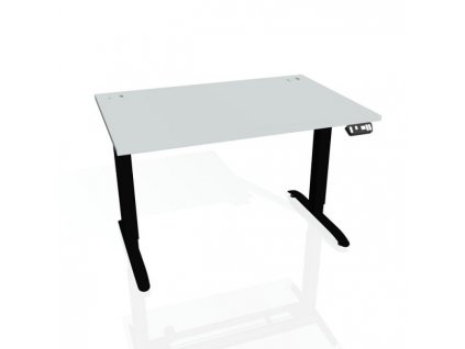 Pracovný stôl Motion, PO, 2S, 140x70,5-120,5x80 cm, sivá/čierna