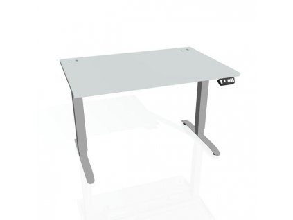 Pracovný stôl Motion, PO, 2S, 140x70,5-120,5x80 cm, sivá/sivá