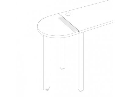 Spájací uholník Uni pre stoly 60 cm