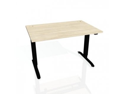 Pracovný stôl Motion, ZO, 3S, 120x61 - 128x80 cm, agát/čierna