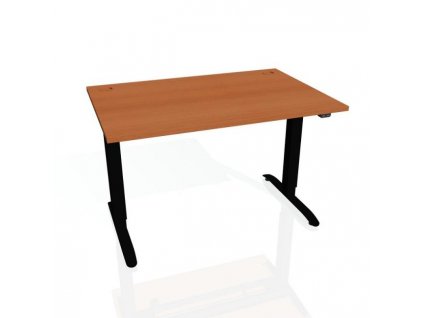 Pracovný stôl Motion, ZO, 3S, 120x61 - 128x80 cm, čerešňa/čierna