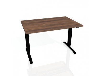 Pracovný stôl Motion, ZO, 3S, 120x61 - 128x80 cm, orech/čierna