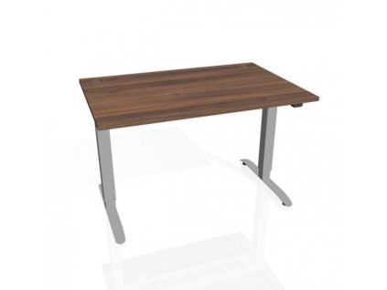 Pracovný stôl Motion, ZO, 3S, 120x61 - 128x80 cm, orech/sivá