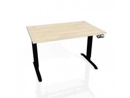 Pracovný stôl Motion, PO, 3S, 120x61 - 128x80 cm, agát/čierna