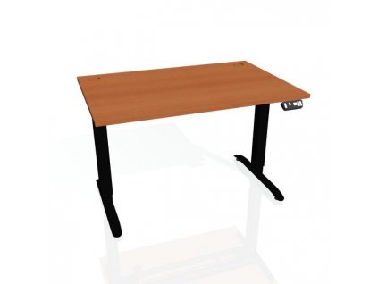 Pracovný stôl Motion, PO, 3S, 120x61 - 128x80 cm, čerešňa/čierna
