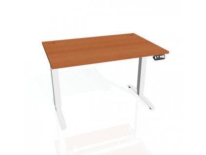 Pracovný stôl Motion, PO, 3S, 120x61 - 128x80 cm, čerešňa/biela