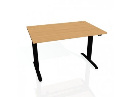 Pracovný stôl Motion, ZO, 3S, 140x61 - 128x80 cm, buk/čierna