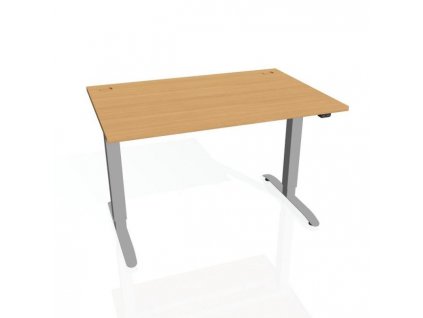 Pracovný stôl Motion, ZO, 3S, 140x61 - 128x80 cm, buk/sivá