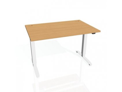 Pracovný stôl Motion, ZO, 3S, 140x61 - 128x80 cm, buk/biela