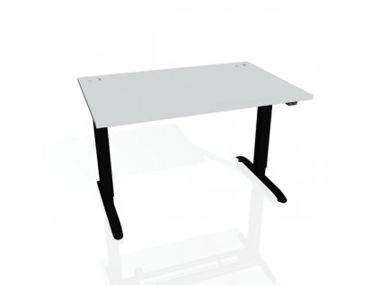 Pracovný stôl Motion, ZO, 3S, 140x61 - 128x80 cm, sivá/čierna