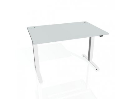 Pracovný stôl Motion, ZO, 3S, 140x61 - 128x80 cm, sivá/biela