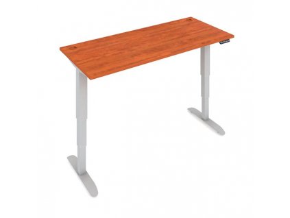Pracovný stôl Motion, ZO, 3S, 160x61 - 128x80 cm, čerešňa/sivá