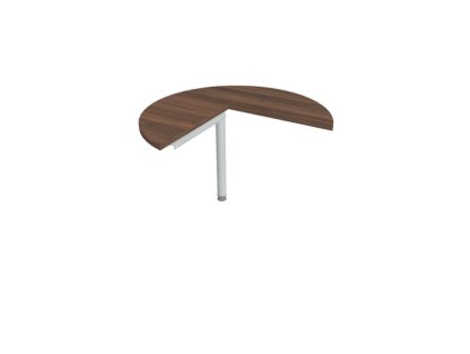 Doplnkový stôl Cross, pravý, 100x75,5x(60x60) cm, orech/kov