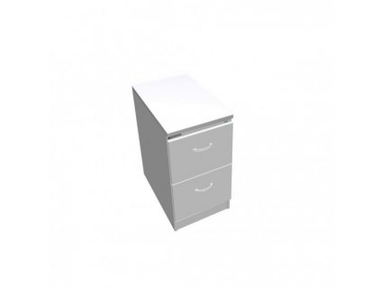 Dvojzásuvková kartotéková skriňa OP, 41,6x73,5x64 cm, biela/sivá