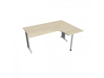 Pracovný stôl Cross, ergo, ľavý, 160x75,5x120 cm, agát/kov